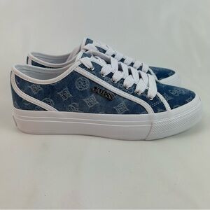 Guess JELEXA7 Denim Blue Casual Sneakers 6.5 M